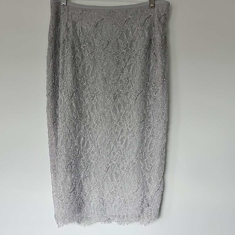 Saks Fifth Avenue Stylish Gray Pencil Skirt